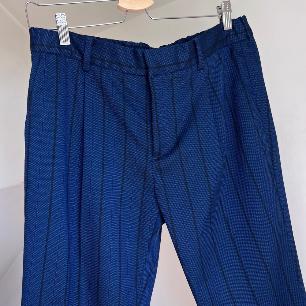 Scotch & Soda Pinstripe Trousers Size 30 Mens Blue Black Dress‎ Pants Slim Fit